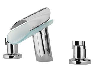 LaToscana by Paini Bathroom Faucets - Morgana 73CR214VR 8" Widespread Lavatory Faucet - Chrome & Glass